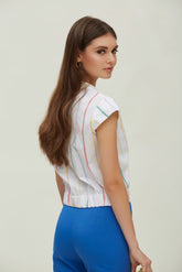 SHORT  STRIPED POPLIN SHIRT WITH BELT